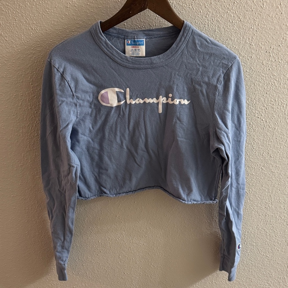 Champion Light Blue Cropped Top